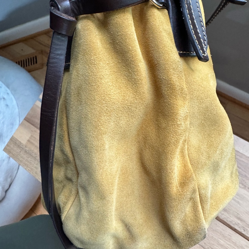 Dooney & Bourke Mustard Yellow Suede Handbag - Picture 5 of 8